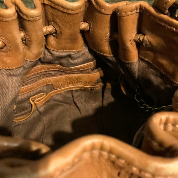 Rare LOCKHEART Braidy Bunch Bag Floral Embroidered Leather Camel Boho Vintage - Picture 6 of 8